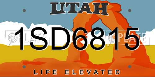 1SD6815 Utah License Plate