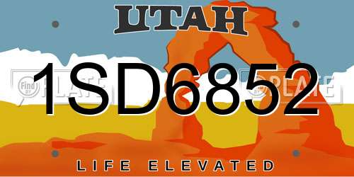 1SD6852 Utah License Plate
