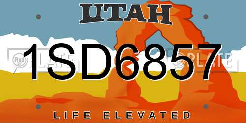 1SD6857 Utah License Plate