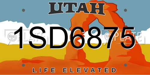 1SD6875 Utah License Plate