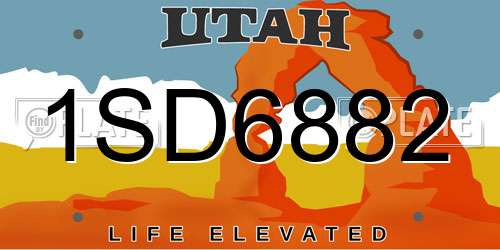 1SD6882 Utah License Plate