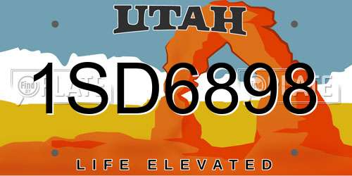 1SD6898 Utah License Plate