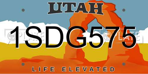 1SDG575 Utah License Plate