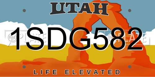 1SDG582 Utah License Plate