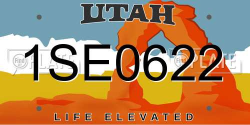 1SE0622 Utah License Plate