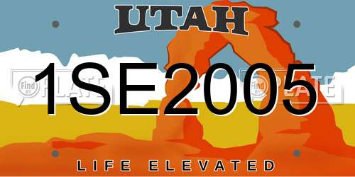 1SE2005 Utah License Plate