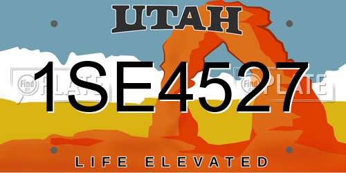 1SE4527 Utah License Plate