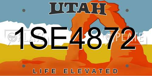 1SE4872 Utah License Plate
