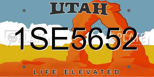 1SE5652 Utah License Plate