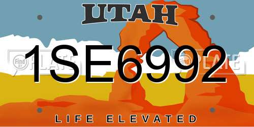 1SE6992 Utah License Plate