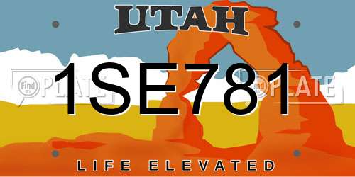 1SE781 Utah License Plate