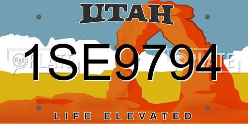 1SE9794 Utah License Plate
