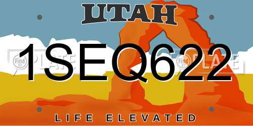 1SEQ622 Utah License Plate