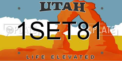 1SET81 Utah License Plate