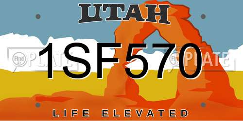 1SF570 Utah License Plate