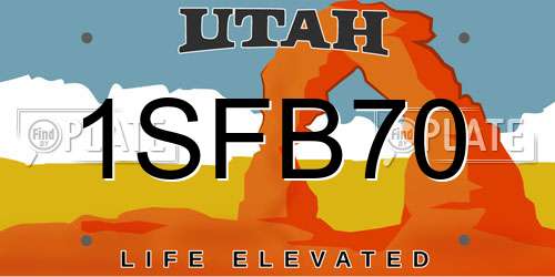 1SFB70 Utah License Plate
