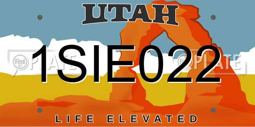 1SIE022 Utah License Plate