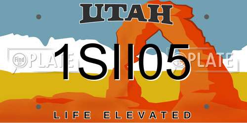 1SII05 Utah License Plate