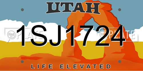 1SJ1724 Utah License Plate