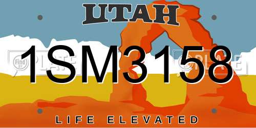 1SM3158 Utah License Plate