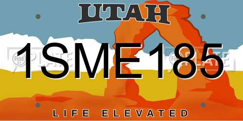 1SME185 Utah License Plate