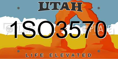 1SO3570 Utah License Plate