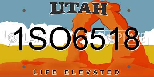 1SO6518 Utah License Plate