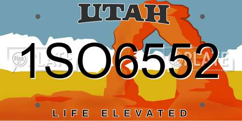 1SO6552 Utah License Plate