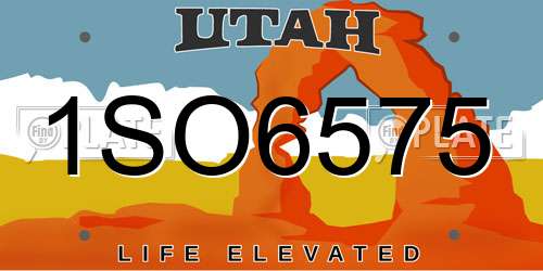 1SO6575 Utah License Plate