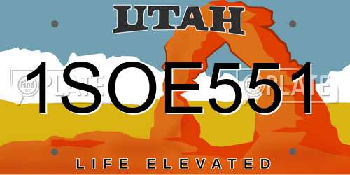 1SOE551 Utah License Plate