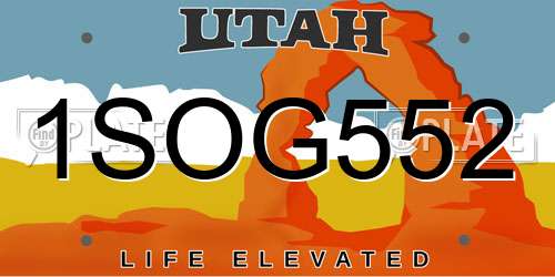 1SOG552 Utah License Plate