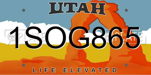 1SOG865 Utah License Plate