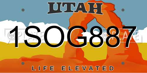 1SOG887 Utah License Plate