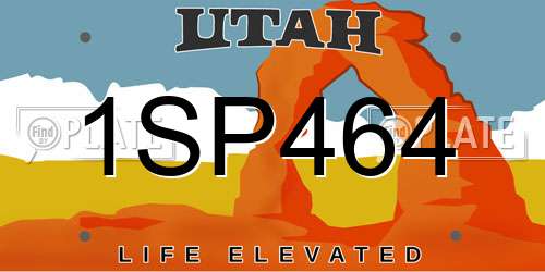 1SP464 Utah License Plate