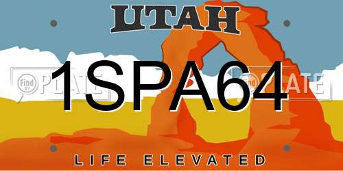 1SPA64 Utah License Plate