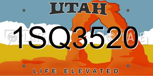 1SQ3520 Utah License Plate