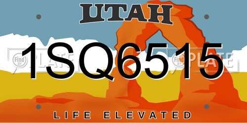 1SQ6515 Utah License Plate
