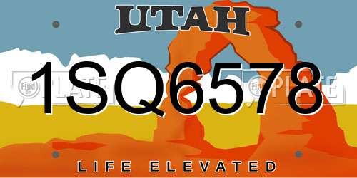 1SQ6578 Utah License Plate