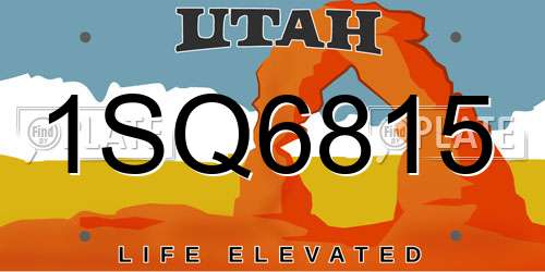 1SQ6815 Utah License Plate