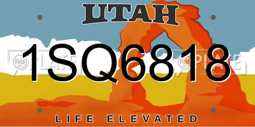 1SQ6818 Utah License Plate