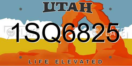 1SQ6825 Utah License Plate