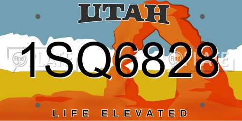 1SQ6828 Utah License Plate