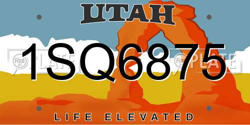 1SQ6875 Utah License Plate