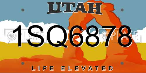 1SQ6878 Utah License Plate