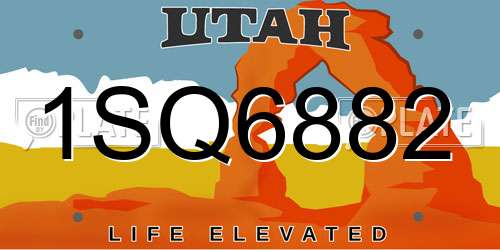 1SQ6882 Utah License Plate