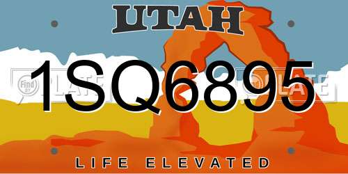 1SQ6895 Utah License Plate