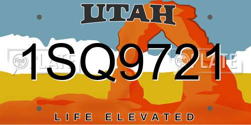 1SQ9721 Utah License Plate