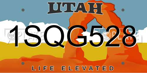 1SQG528 Utah License Plate