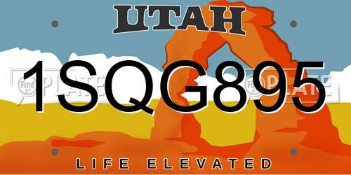 1SQG895 Utah License Plate