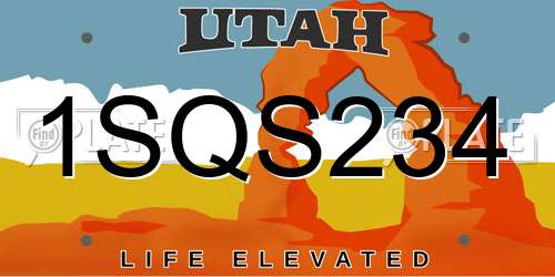 1SQS234 Utah License Plate